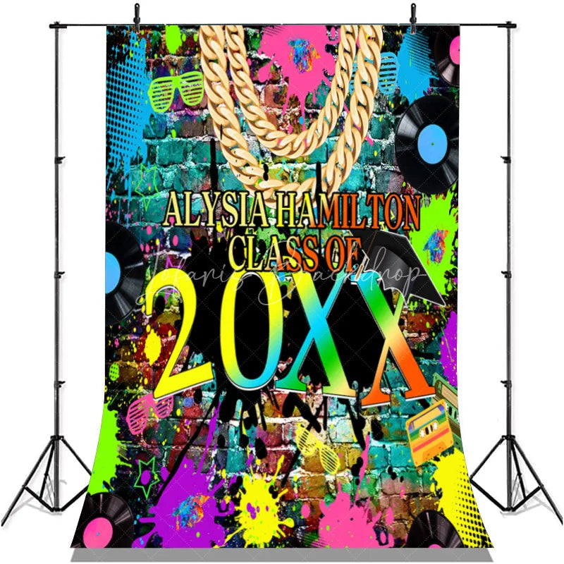 Lofaris Colorful Hip Hop Graffiti Wall Class Of 2022 Backdrop