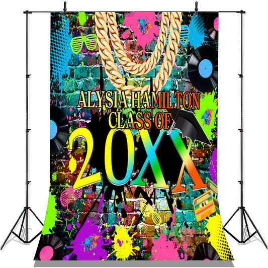 Lofaris Colorful Hip Hop Graffiti Wall Class Of 2022 Backdrop