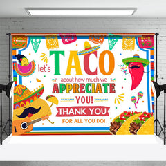 Lofaris Colorful Lets Taco Chili Thank You Party Backdrop