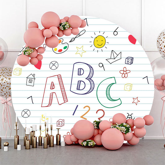 Lofaris Colorful Little Pattern Round Birthday Backdrop Kit