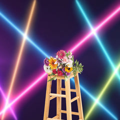 Lofaris Colorful Neon Lights Stage Portrait Photo Backdrop