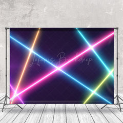 Lofaris Colorful Neon Lights Stage Portrait Photo Backdrop