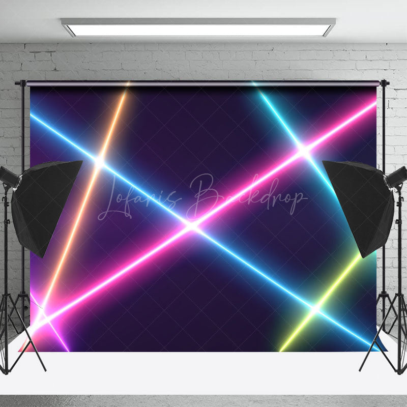 Lofaris Colorful Neon Lights Stage Portrait Photo Backdrop