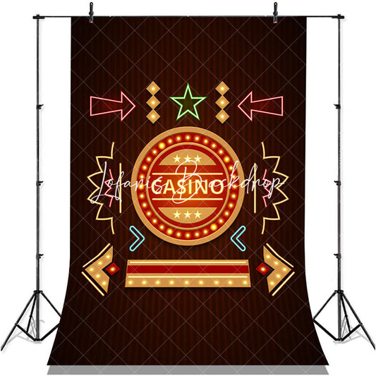 Lofaris Colorful Neon Stars Arrow Casino Birthday Backdrop
