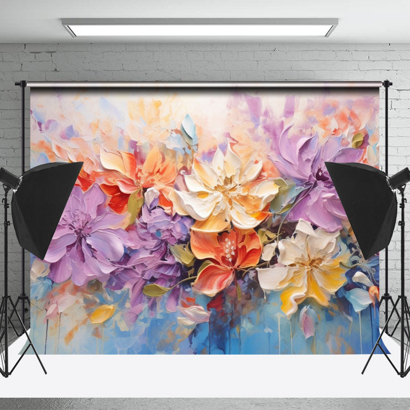 Lofaris Colorful Oil Painting Floral Photo Booth Backdrop