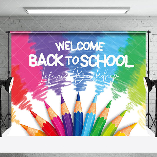 Lofaris Colorful Painting Welcome Back To School Backdrop