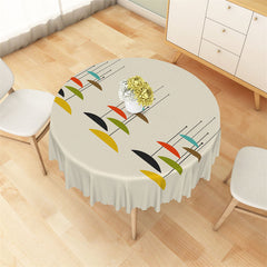 Lofaris Colorful Pattern Lines Dots Simple Round Tablecloth