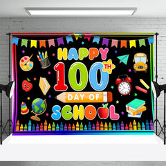 Lofaris Colorful Pencils Back To School 100th Day Backdrop