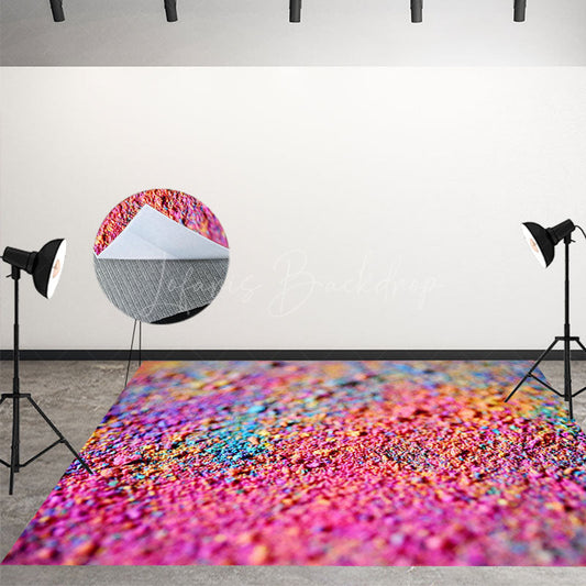 Lofaris Colorful Pigment Granules Texture Bokeh Floor Mat