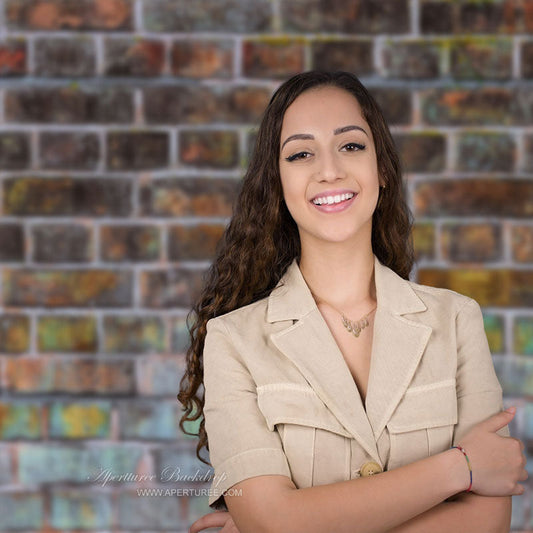 Lofaris Colorful Pigment Vintage Brick Wall Photos Backdrop
