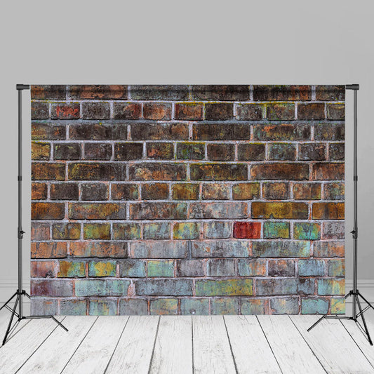 Lofaris Colorful Pigment Vintage Brick Wall Photos Backdrop