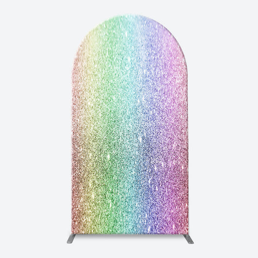 Lofaris Colorful Rainbow Glitter Arch Backdrop For Birthday