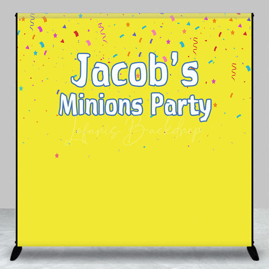 Lofaris Colorful Ribbons Yellow Custom Name Party Backdrop