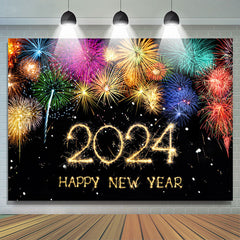 Lofaris Colorful Spark 2024 Happy New Year Party Backdrop