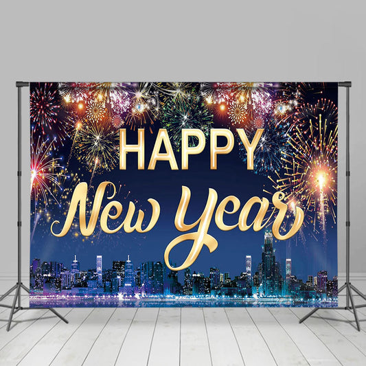 Lofaris Colorful Sparkle City Night View New Year Backdrop