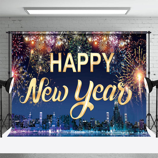 Lofaris Colorful Sparkle City Night View New Year Backdrop