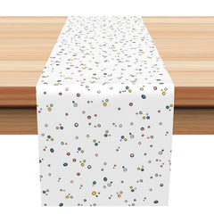 Lofaris Colorful Spots Patterns White Simple Table Runner