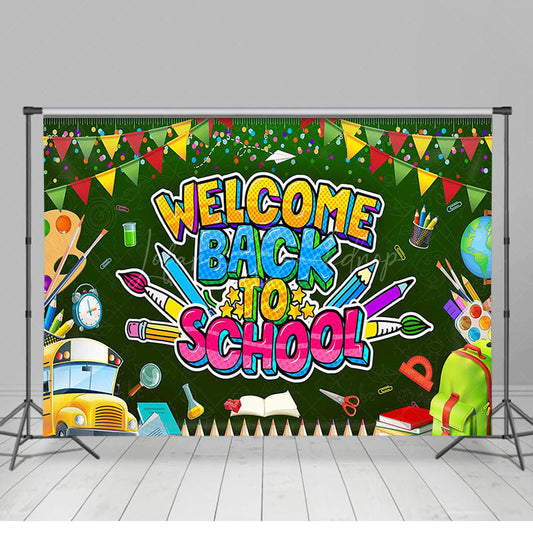 Lofaris Colorful Stationery Welcome Back To School Backrop