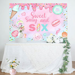 Lofaris Colorful Sweet Sassy Candy 6th Birthday Backdrop