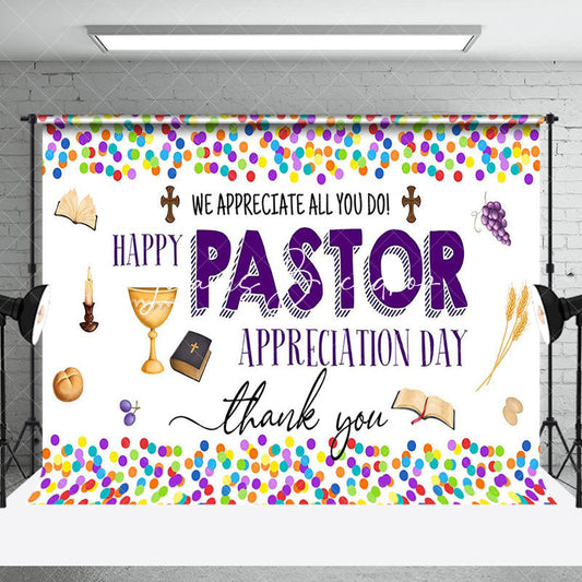 Lofaris Colorful Thank You Pastor Appreciation Day Backdrop