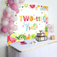 Lofaris Colorful Twotti Frutti Parrot 2nd Birthday Backdrop
