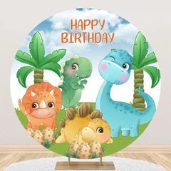 Lofaris Colorful Various Dinosaurs Round Birthday Backdrop