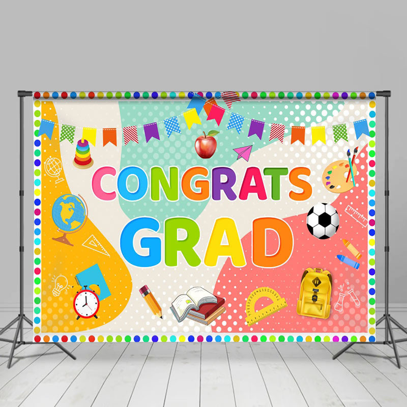 Colorful Various Stationery Backdrop For Graduation - Lofaris