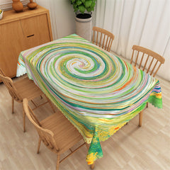 Lofaris Colorful Whirlpool Artwork Rectangle Tablecloth