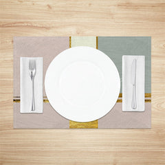 Lofaris Colors Block Golden Morden Fabric Set Of 4 Placemats