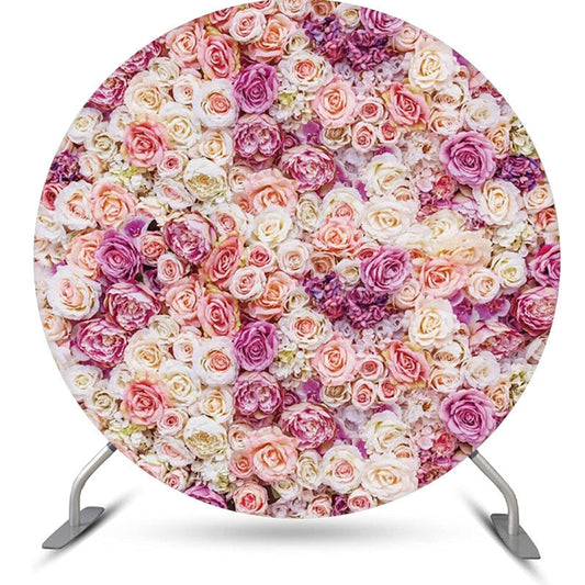 Lofaris Colors Floral Wall Romantic Round Wedding Backdrop