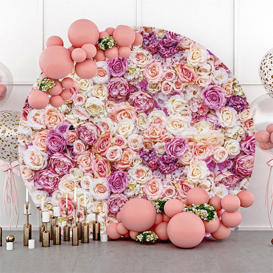 Lofaris Colors Floral Wall Romantic Round Wedding Backdrop