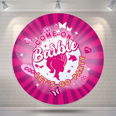 Lofaris Come On Lets Go Party Pink Round Backdrop For Girls