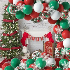 Lofaris Confetti Christmas Balloon Arch Kit Snowflake Decorations