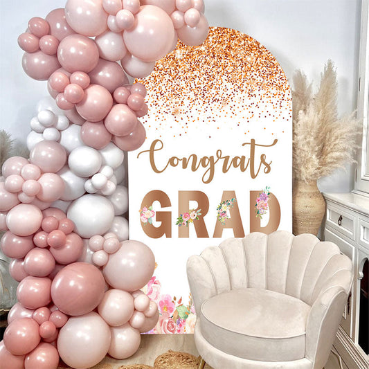 Lofaris Congrats Colorful Flowers Graduation Arch Backdrop