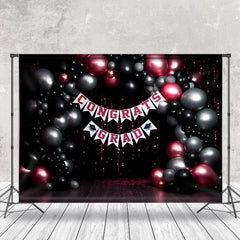 Lofaris Congrats Grad Balloon Shiny Sequin Glitter Backdrop