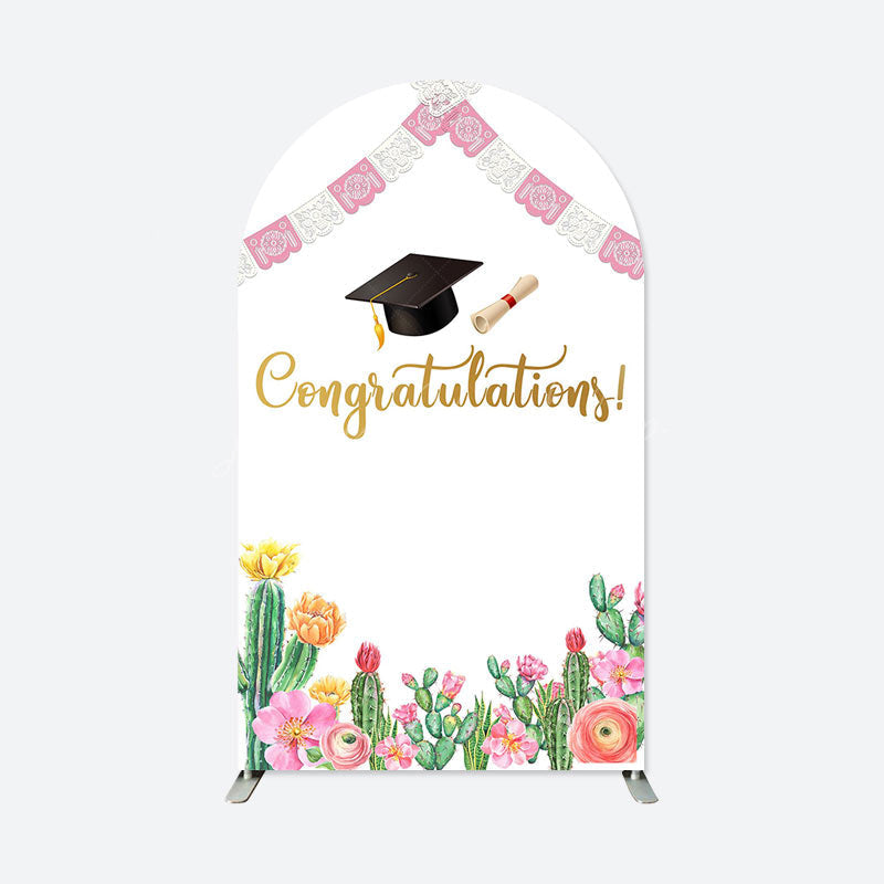 Graduating Cactus Congratulations Cactus Cap Graduation Arch Backdrop - Lofaris