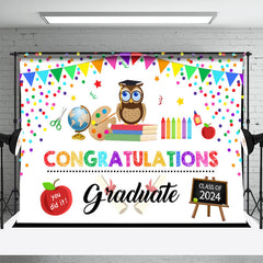 Lofaris Congratulations Colored Dot Kids Graduation Backdrop