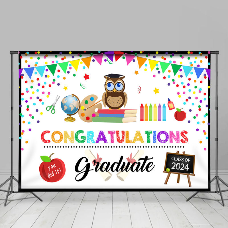 Lofaris Congratulations Colored Dot Kids Graduation Backdrop