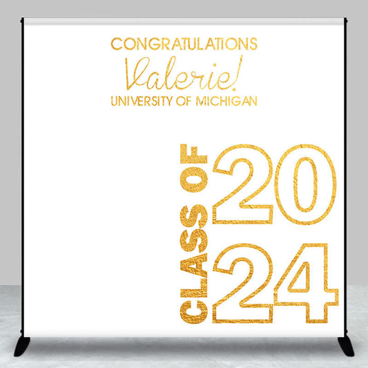 Lofaris Congratulations White Custom Graduation Backdrop