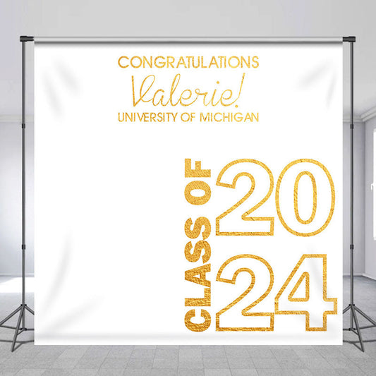 Lofaris Congratulations White Custom Graduation Backdrop