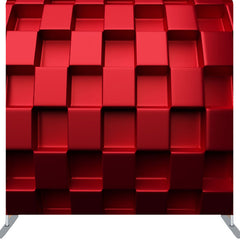 Lofaris Cool 3D Red Blocks Fabric Backdrop Cover For Decor