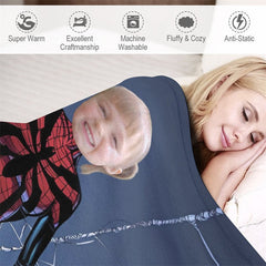 Lofaris Cool Hero Cobweb Grey Custom Photo Blanket For Girls
