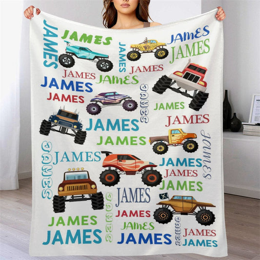 Lofaris Cool Off Road Vehicles Custom Name Blanket For Boys