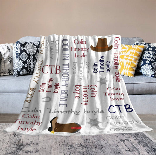 Lofaris Cowboy Personalized Name Soft Blanket