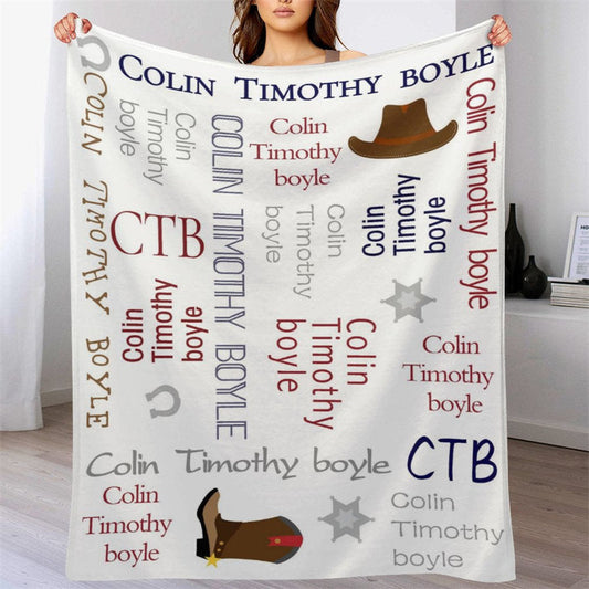 Lofaris Cowboy Personalized Name Soft Blanket