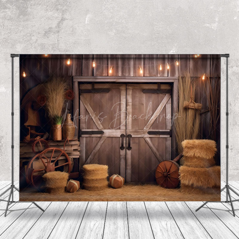 Lofaris Cowboy Retro Wood Barn Door Backdrop For Photography