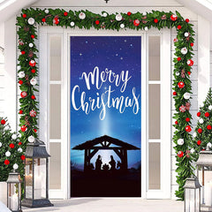 Lofaris Cowshed Holy Light Night Merry Christmas Door Cover