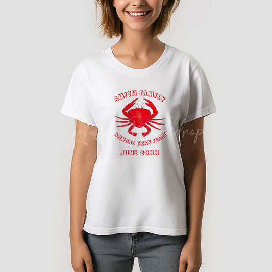 Lofaris Crab Feast Seafood Custom Family Reunion T-Shirt