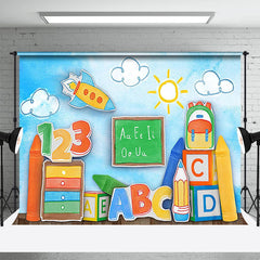 Lofaris Crayon Bookshelf Blackboard Back To School Backdrop