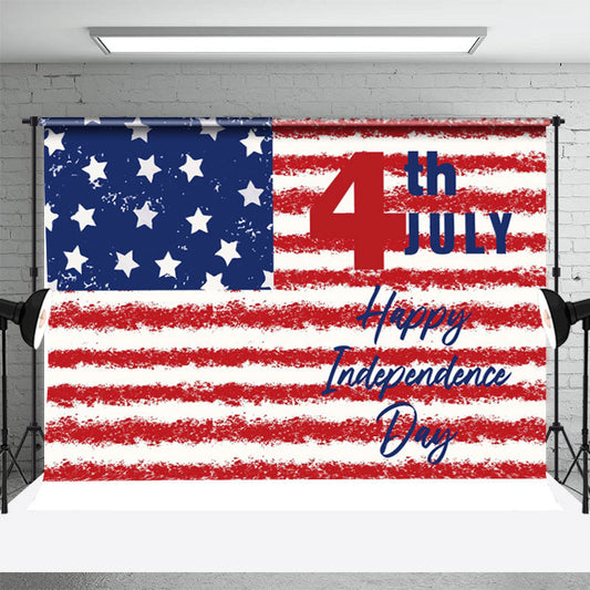 Lofaris Crayon Draw American Flag Independence Day Backdrop